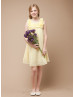 Chiffon Knee Length Flower Girl Dress With Rosebuds